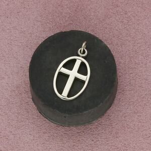 sterling silver vintage faith cross pendant